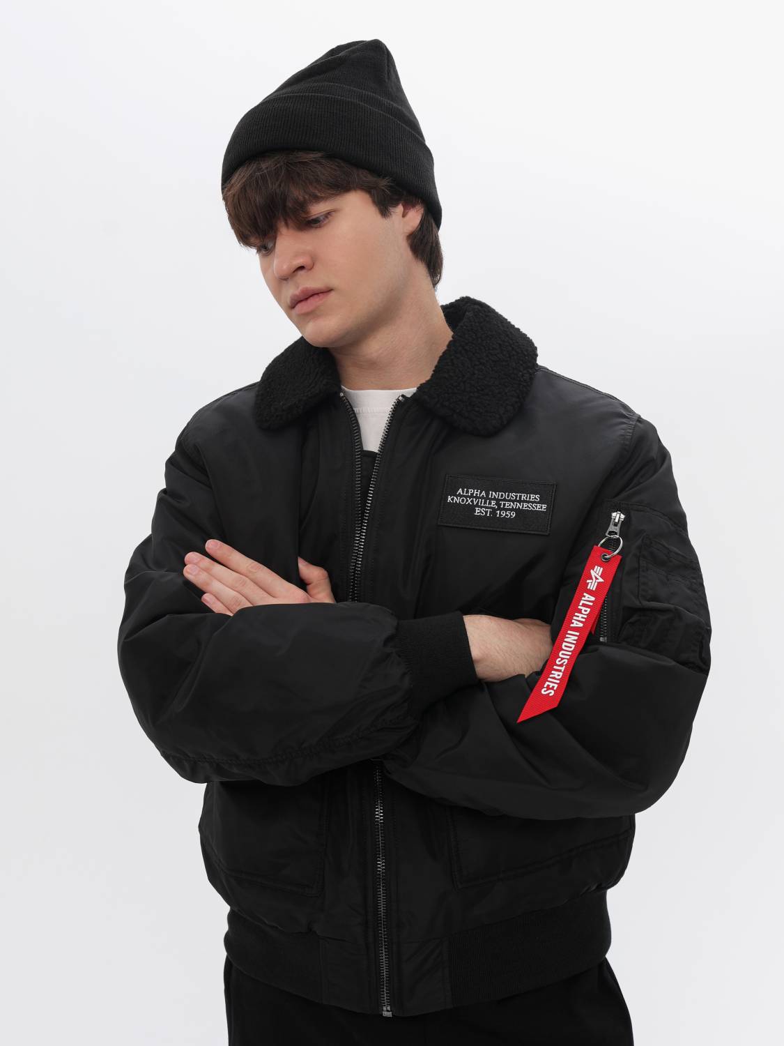 Куртка / Бомбер утепленный мужской ''CWU 45/P Oxford SC'' (Black) Alpha Industries
