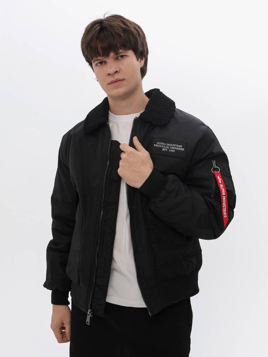 Куртка / Бомбер утепленный мужской ''CWU 45/P Oxford SC'' (Black) Alpha Industries