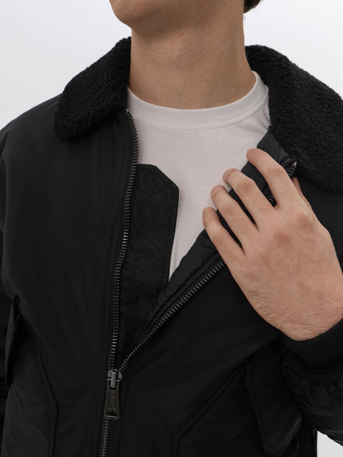 Куртка / Бомбер утепленный мужской ''CWU 45/P Oxford SC'' (Black) Alpha Industries