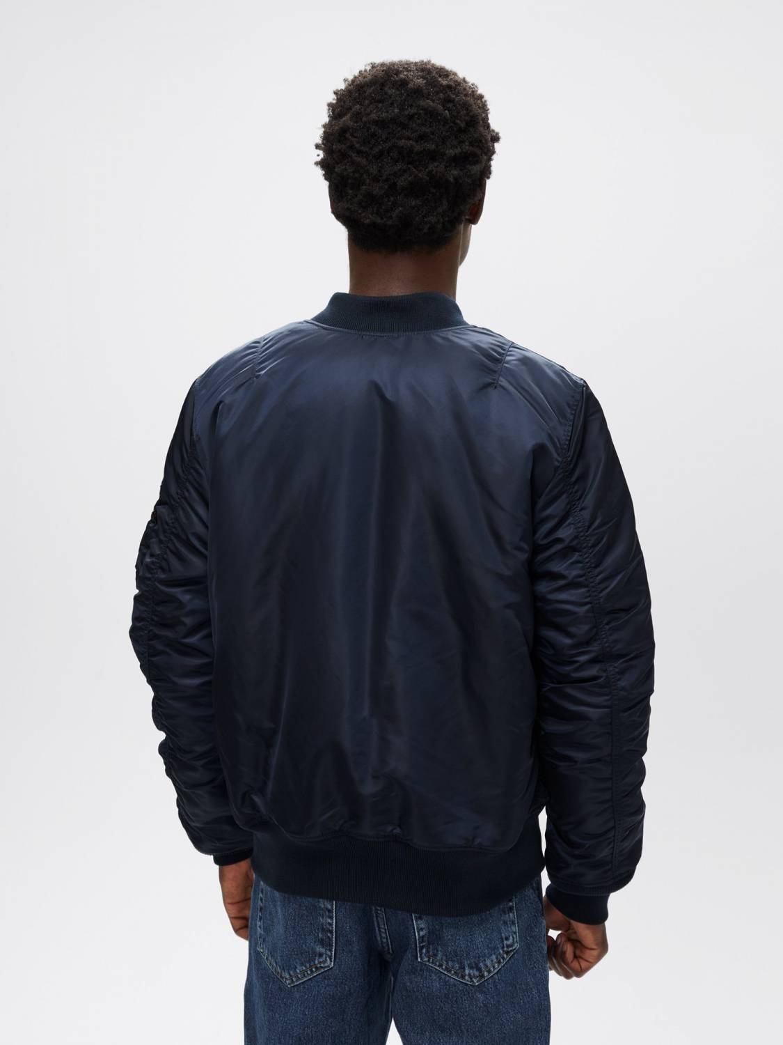 Куртка / Бомбер утепленный мужской "MA-1 Slim Fit" (Replica Blue) Alpha Industries