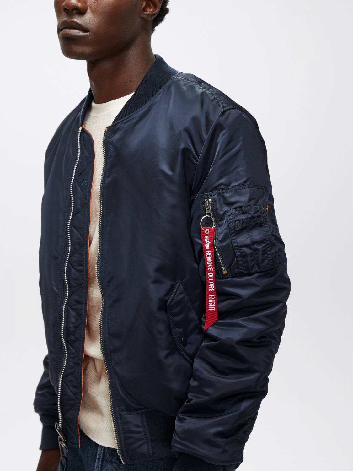 Куртка / Бомбер утепленный мужской "MA-1 Slim Fit" (Replica Blue) Alpha Industries