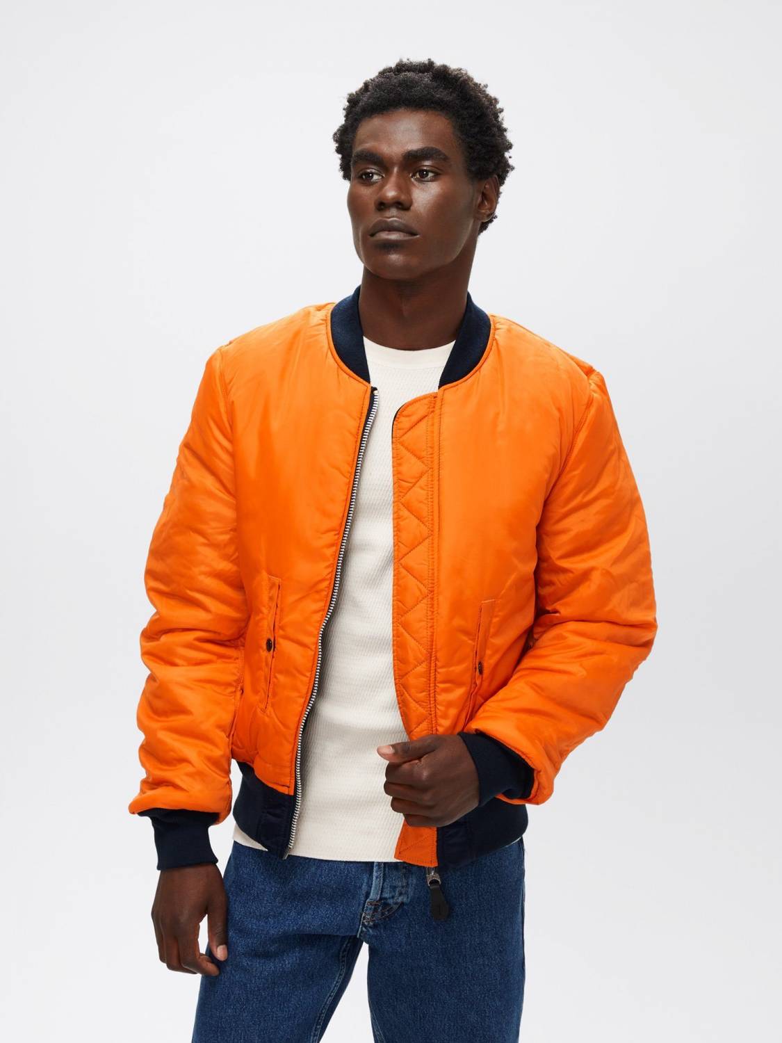 Куртка / Бомбер утепленный мужской "MA-1 Slim Fit" (Replica Blue) Alpha Industries