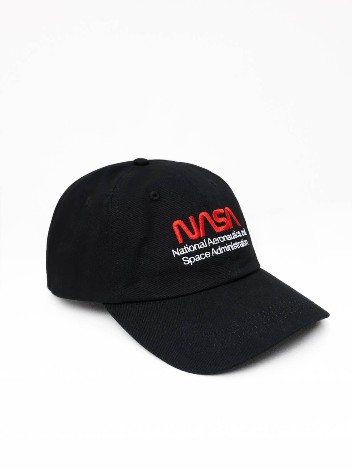 Кепка / Бейсболка ''NASA Worm Logo'' (Black) Alpha Industries