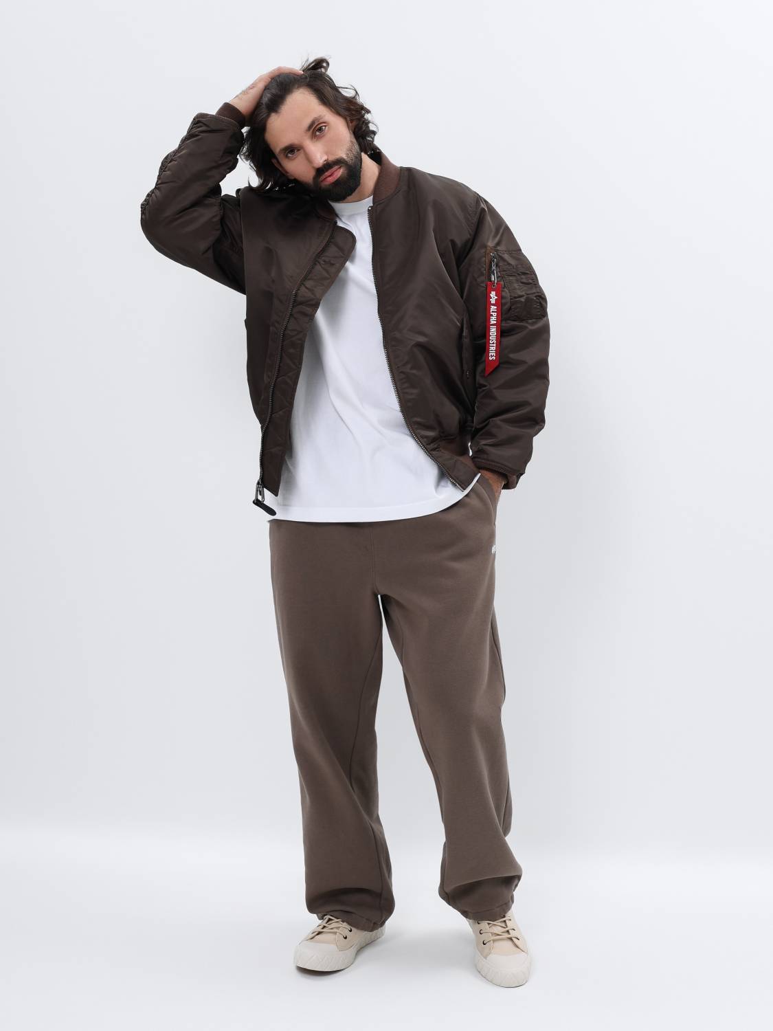 Куртка / Бомбер утепленный мужской ''MA-1'' (Chocolate) Alpha Industries
