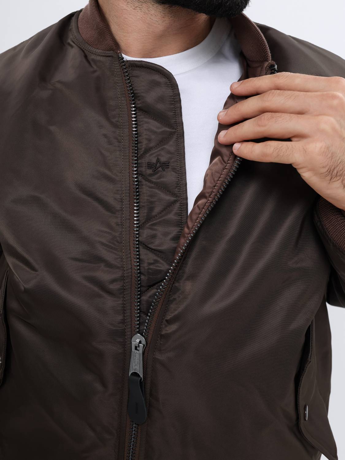 Куртка / Бомбер утепленный мужской ''MA-1'' (Chocolate) Alpha Industries