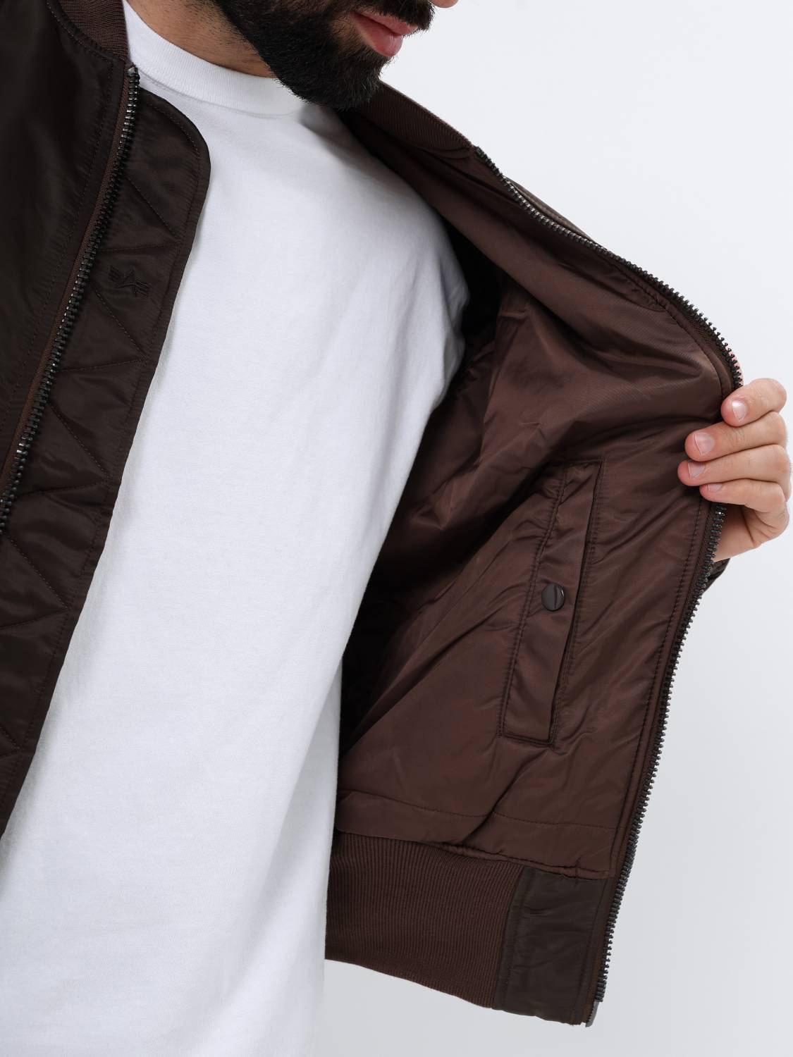 Куртка / Бомбер утепленный мужской ''MA-1'' (Chocolate) Alpha Industries