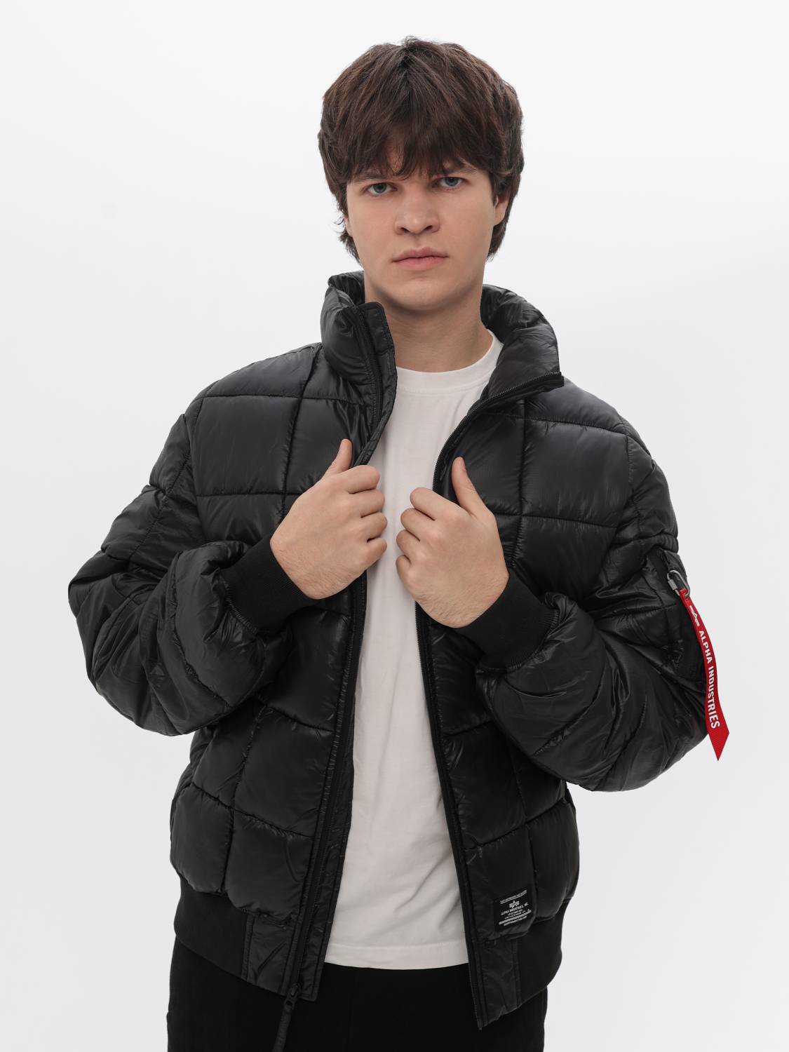 Куртка / Бомбер теплый пуховый мужской ''MA-1 Puffer'' (Black) Alpha Industries