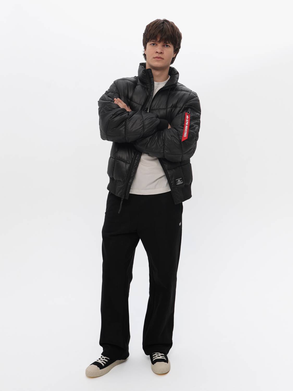 Куртка / Бомбер теплый пуховый мужской ''MA-1 Puffer'' (Black) Alpha Industries