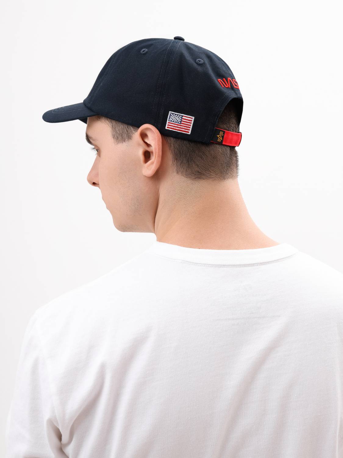 Кепка / Бейсболка ''NASA Worm Logo'' (Replica Blue) Alpha Industries