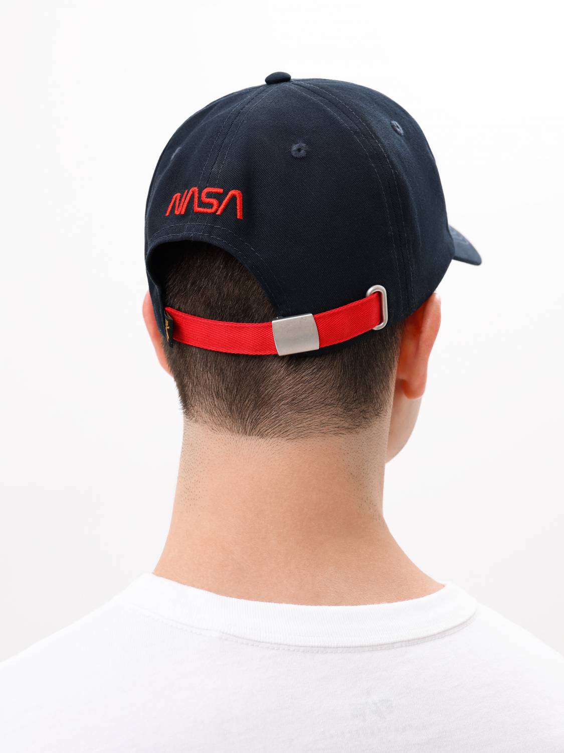Кепка / Бейсболка ''NASA Worm Logo'' (Replica Blue) Alpha Industries