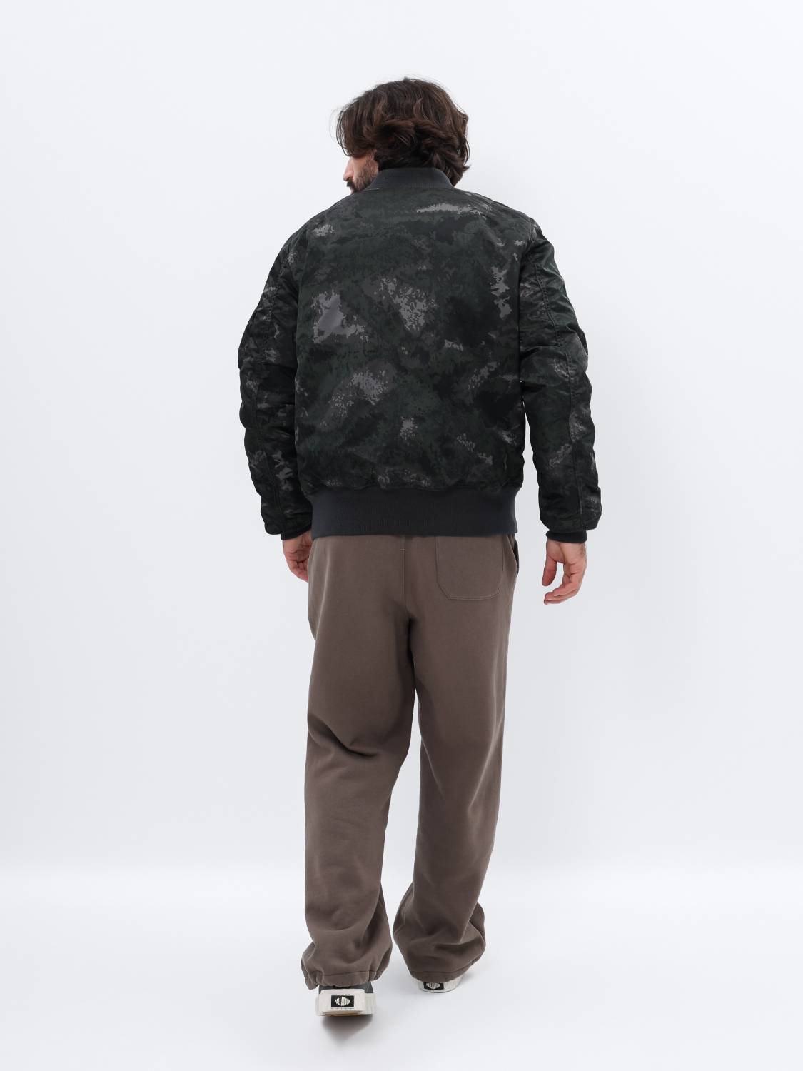 Куртка / Бомбер утепленный мужской ''MA-1 MOD'' (Black Blur Camo) Alpha Industries