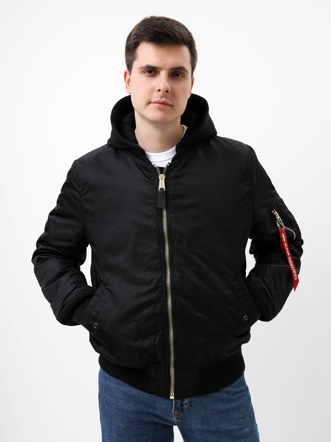 Куртка / Бомбер утепленный мужской ''MA-1 Natus'' (Black) Alpha Industries