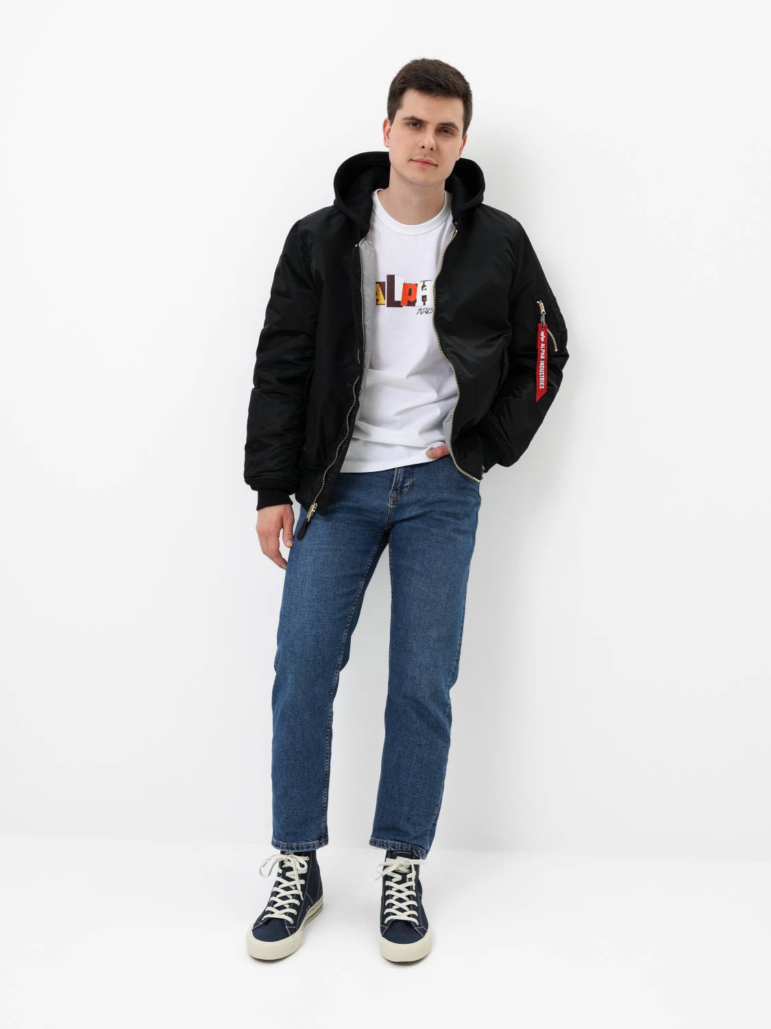 Куртка / Бомбер утепленный мужской ''MA-1 Natus'' (Black) Alpha Industries