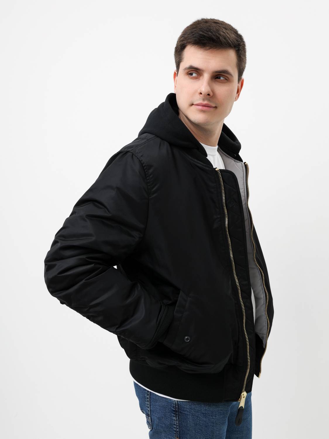 Куртка / Бомбер утепленный мужской ''MA-1 Natus'' (Black) Alpha Industries