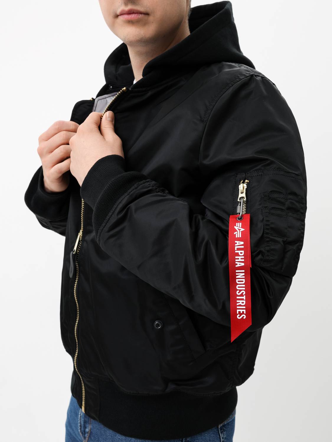 Куртка / Бомбер утепленный мужской ''MA-1 Natus'' (Black) Alpha Industries