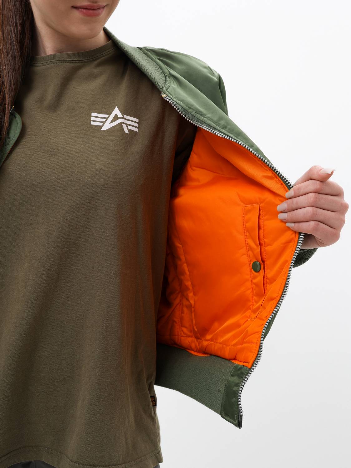 Куртка / Бомбер утепленный женский ''MA-1 W'' (Sage) Alpha Industries