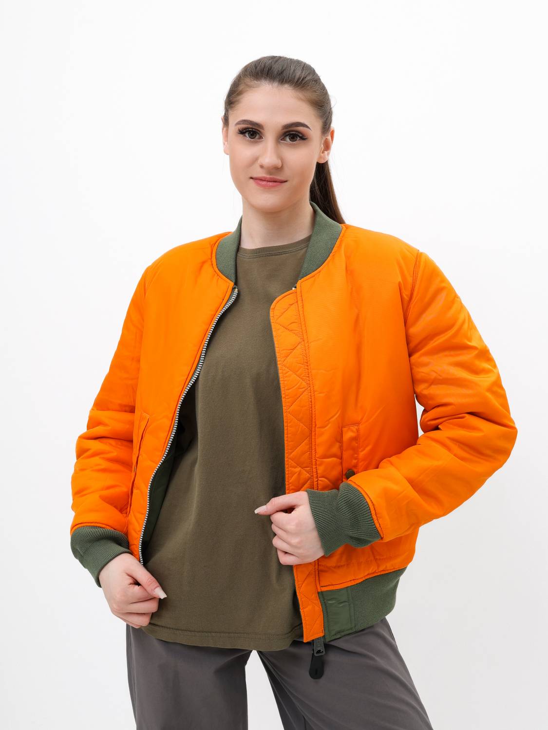 Куртка / Бомбер утепленный женский ''MA-1 W'' (Sage) Alpha Industries