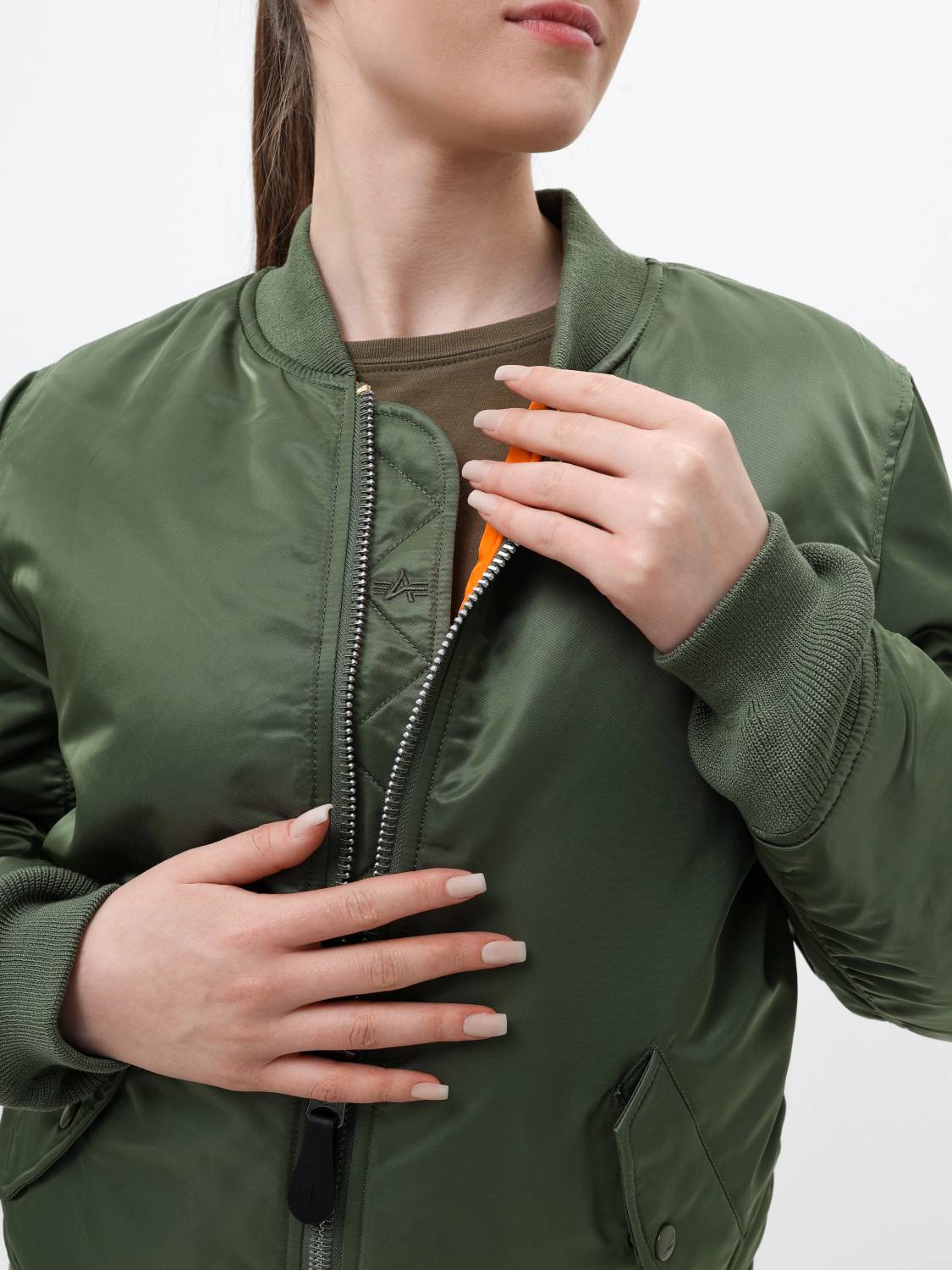 Куртка / Бомбер утепленный женский ''MA-1 W'' (Sage) Alpha Industries