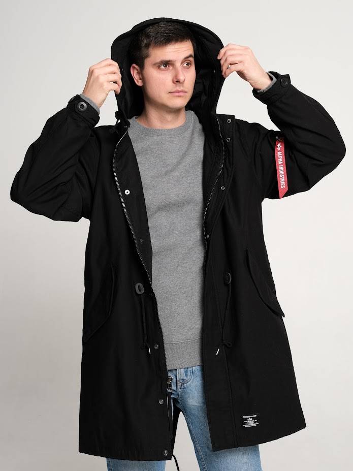 Куртка / Парка мужская "M-59 Fishtail MOD" (Black) Alpha Industries
