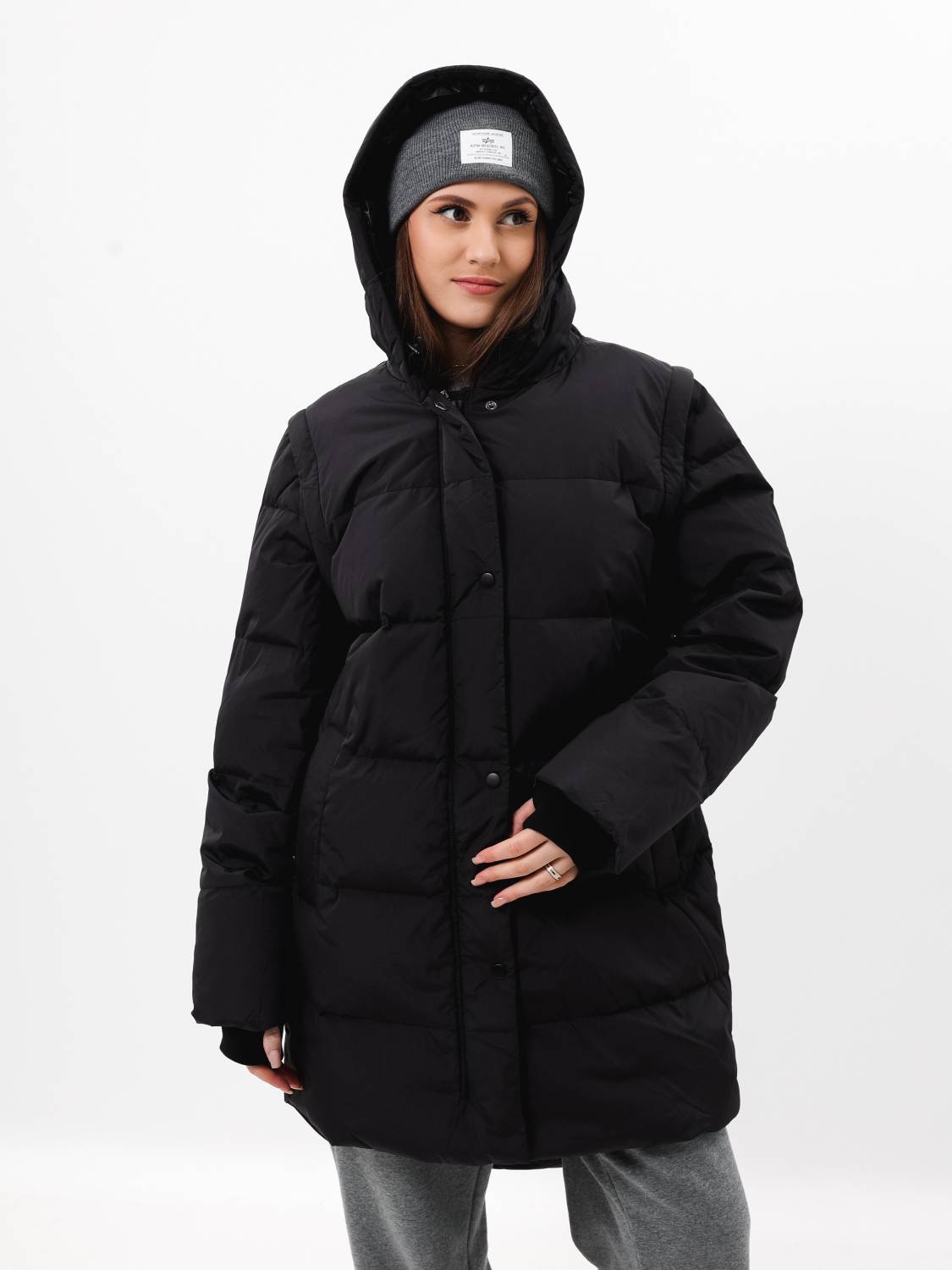 Куртка / Парка-жилет теплая женская "Sierra Convertible W" (Black) Alpha Industries