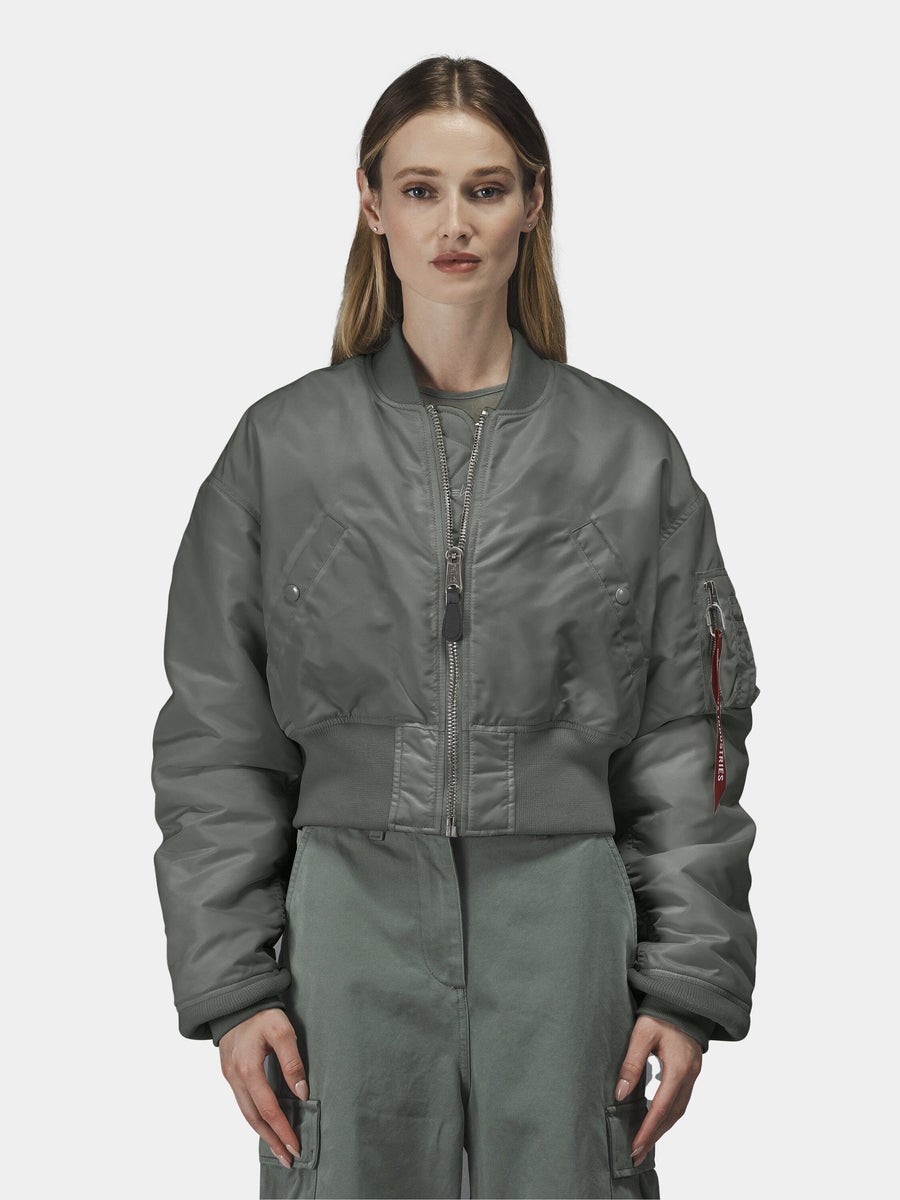 Куртка / Бомбер утепленный женский ''Cropped MA-1'' (Field Gray) Alpha Industries Куртка / Бомбер утепленный женский ''Cropped MA-1'' (Field Gray) Alpha Industries