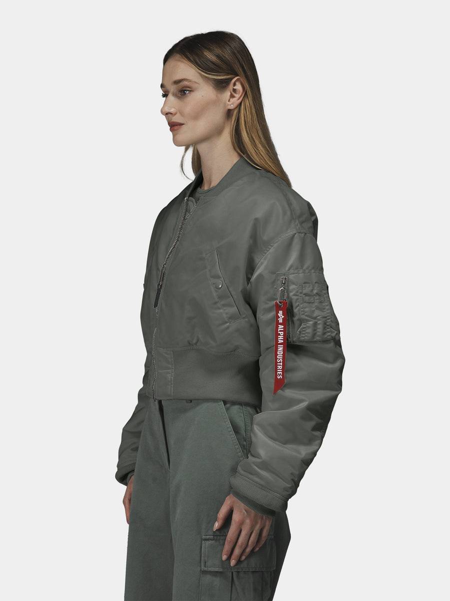 Куртка / Бомбер утепленный женский ''Cropped MA-1'' (Field Gray) Alpha Industries Куртка / Бомбер утепленный женский ''Cropped MA-1'' (Field Gray) Alpha Industries