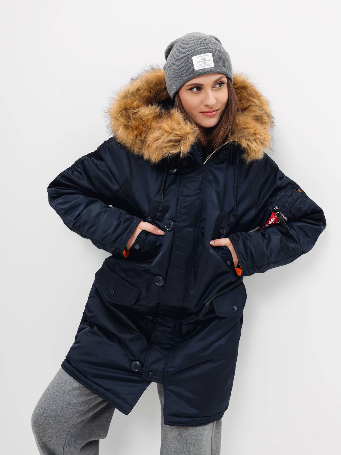 Куртка / Парка теплая женская "N-3B W" (Replica Blue) Alpha Industries