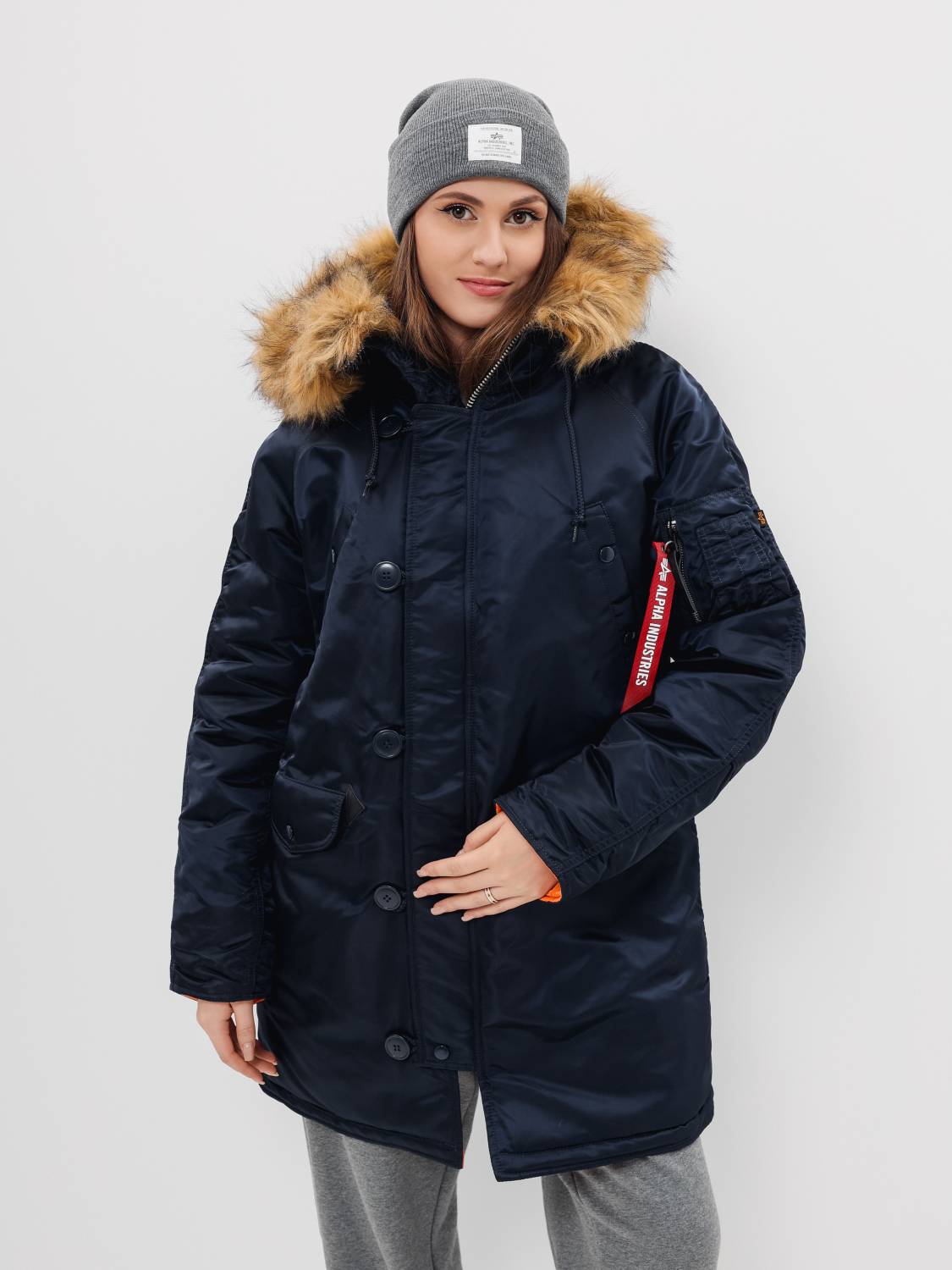 Куртка / Парка теплая женская "N-3B W" (Replica Blue) Alpha Industries