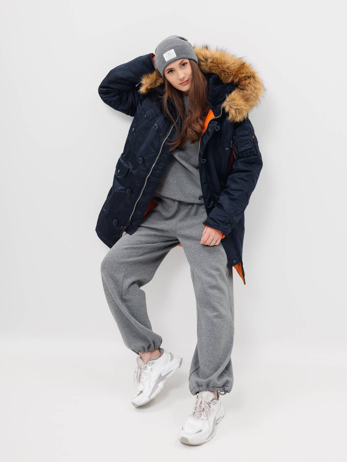 Куртка / Парка теплая женская "N-3B W" (Replica Blue) Alpha Industries