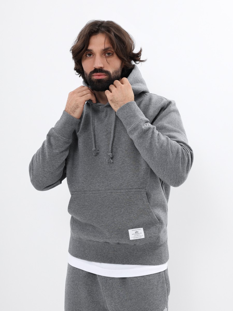 Худи / Толстовка "Essential Hoodie" (Medium Charcoal Heather) Alpha Industries
