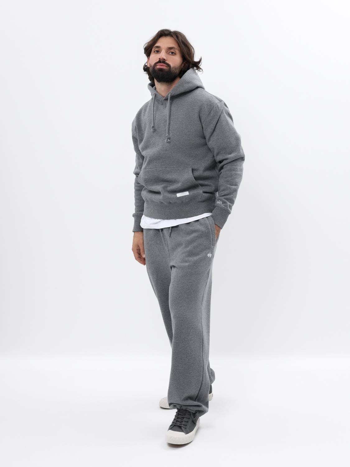Худи / Толстовка "Essential Hoodie" (Medium Charcoal Heather) Alpha Industries