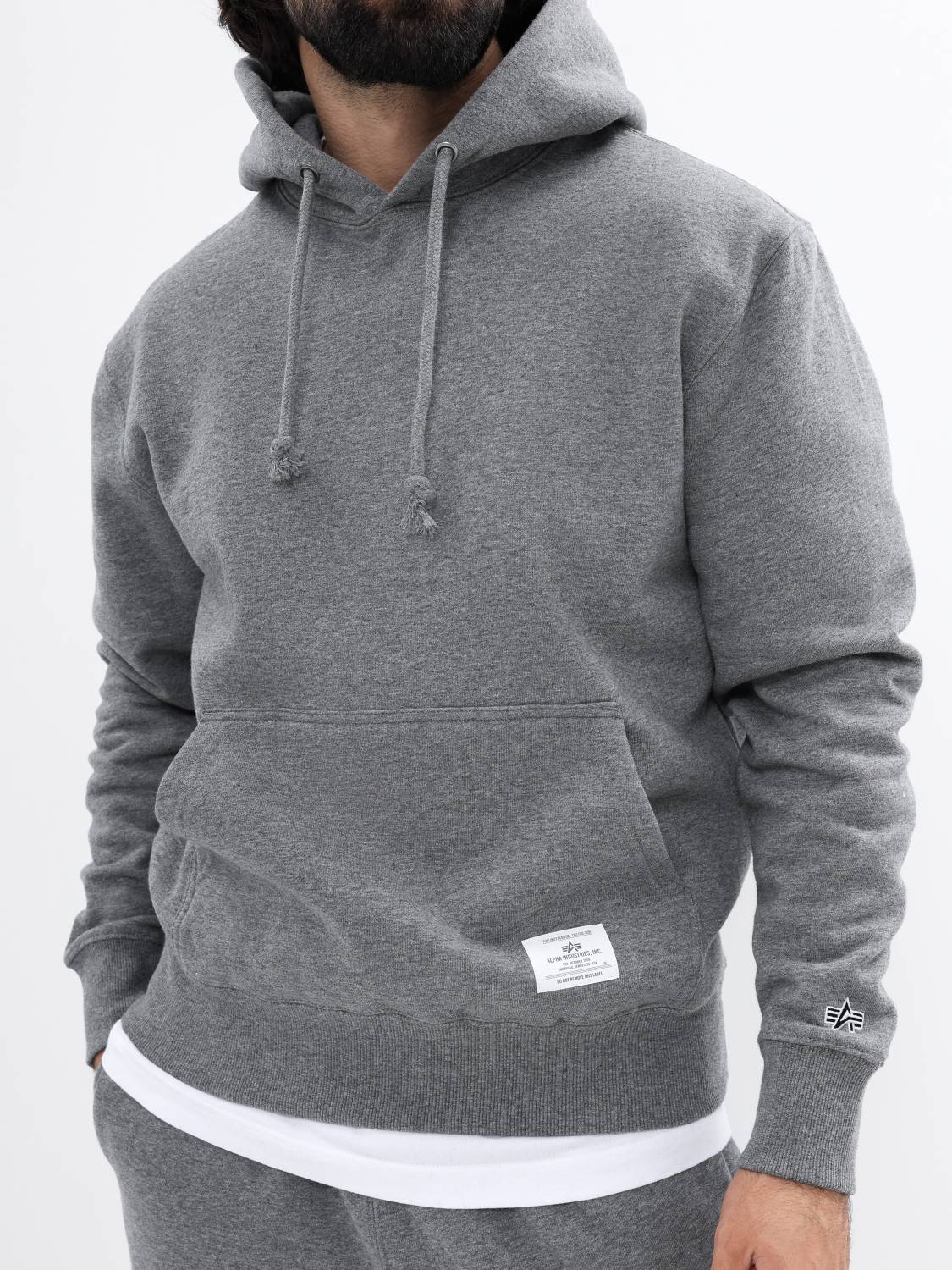 Худи / Толстовка "Essential Hoodie" (Medium Charcoal Heather) Alpha Industries