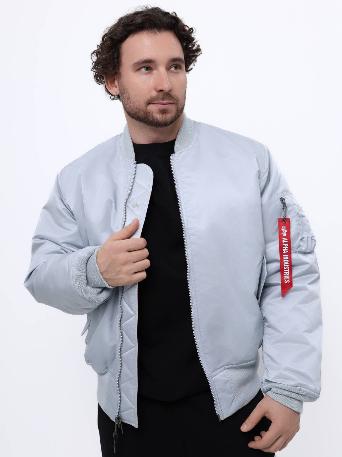 Куртка / Бомбер утепленный мужской ''MA-1'' (Mist) Alpha Industries