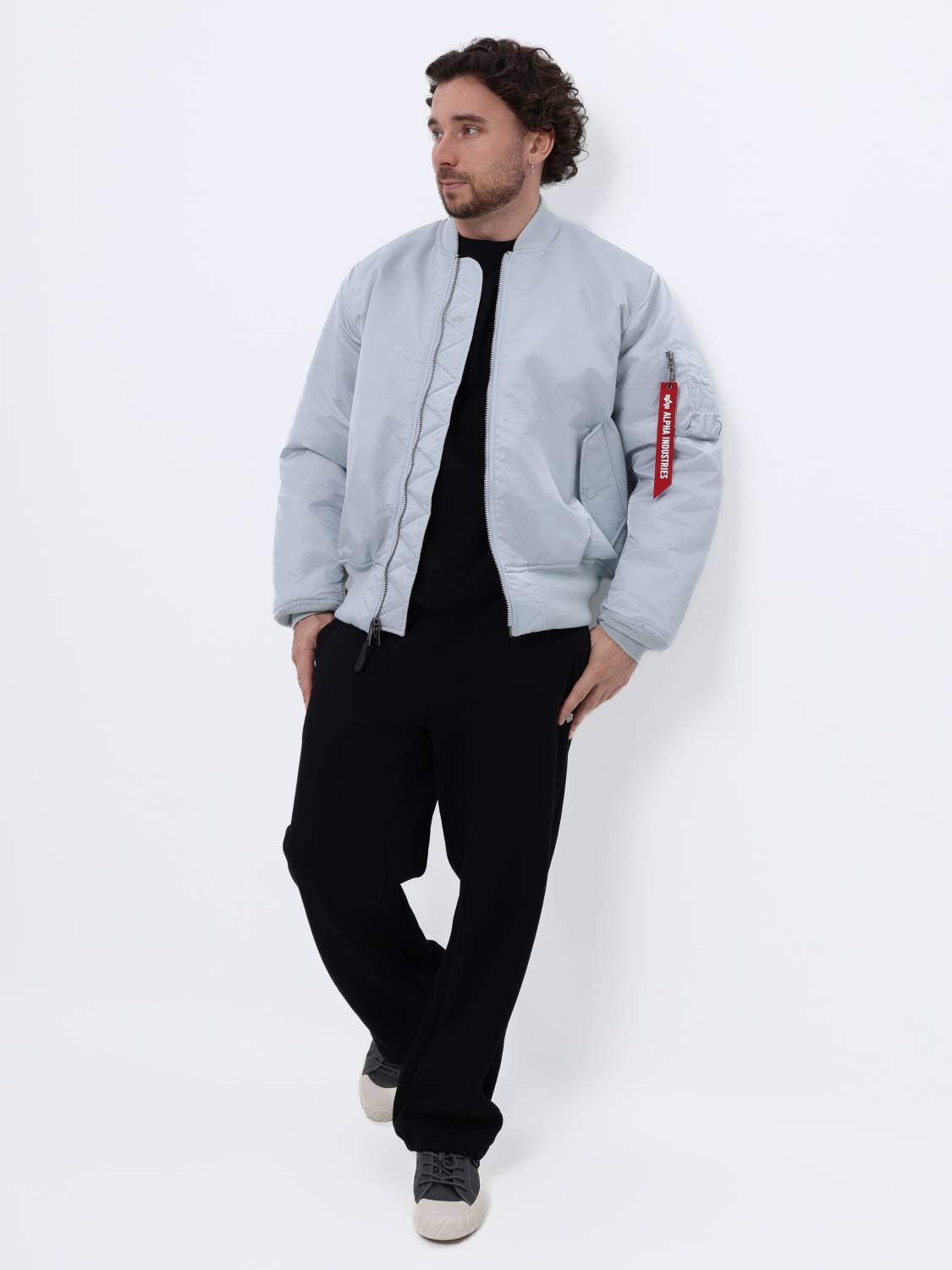 Куртка / Бомбер утепленный мужской ''MA-1'' (Mist) Alpha Industries Куртка / Бомбер утепленный мужской ''MA-1'' (Mist) Alpha Industries