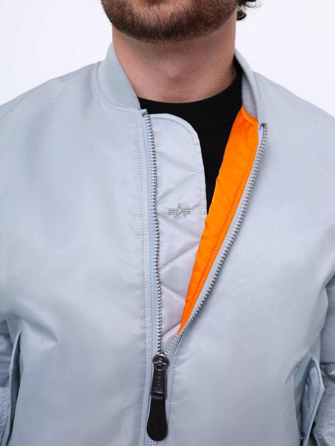 Куртка / Бомбер утепленный мужской ''MA-1'' (Mist) Alpha Industries Куртка / Бомбер утепленный мужской ''MA-1'' (Mist) Alpha Industries