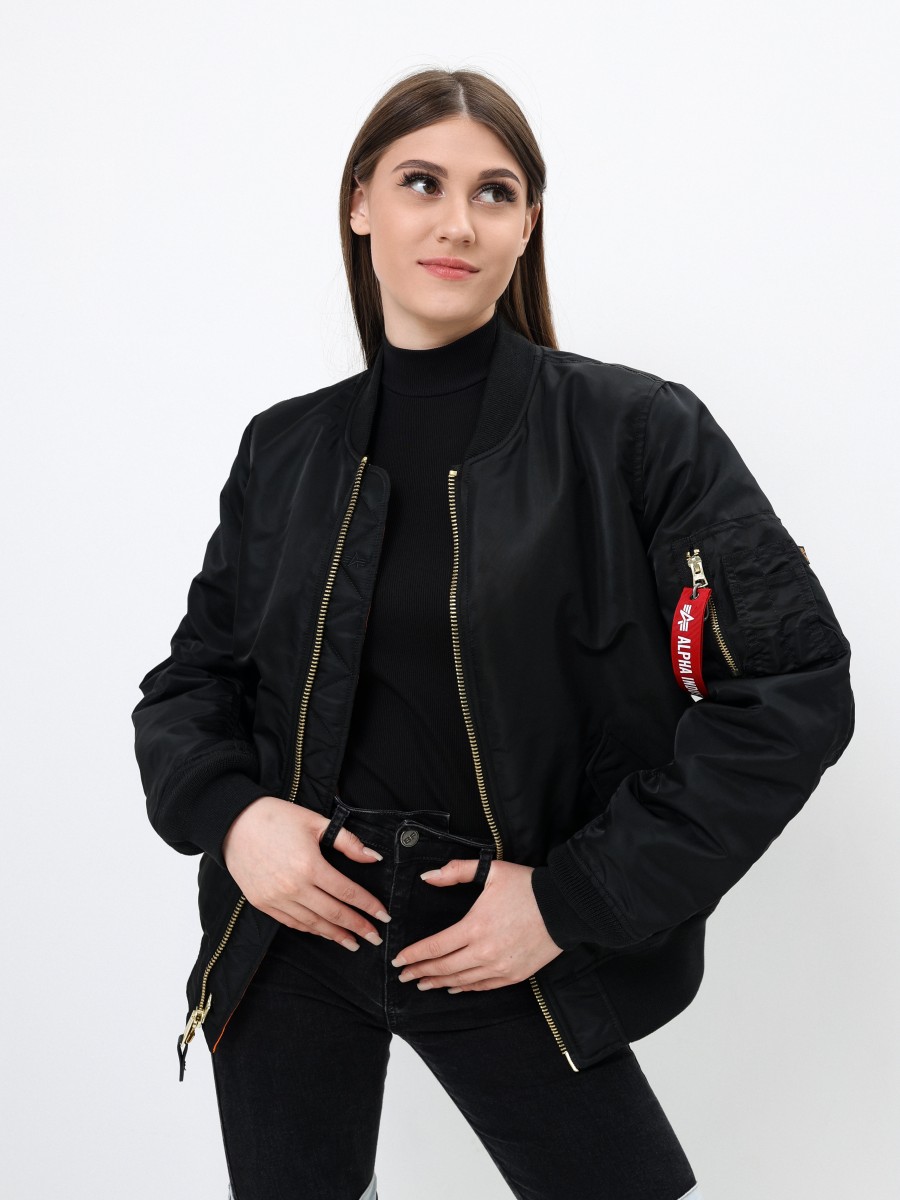 Куртка / Бомбер утепленный женский ''MA-1 W'' (Black) Alpha Industries