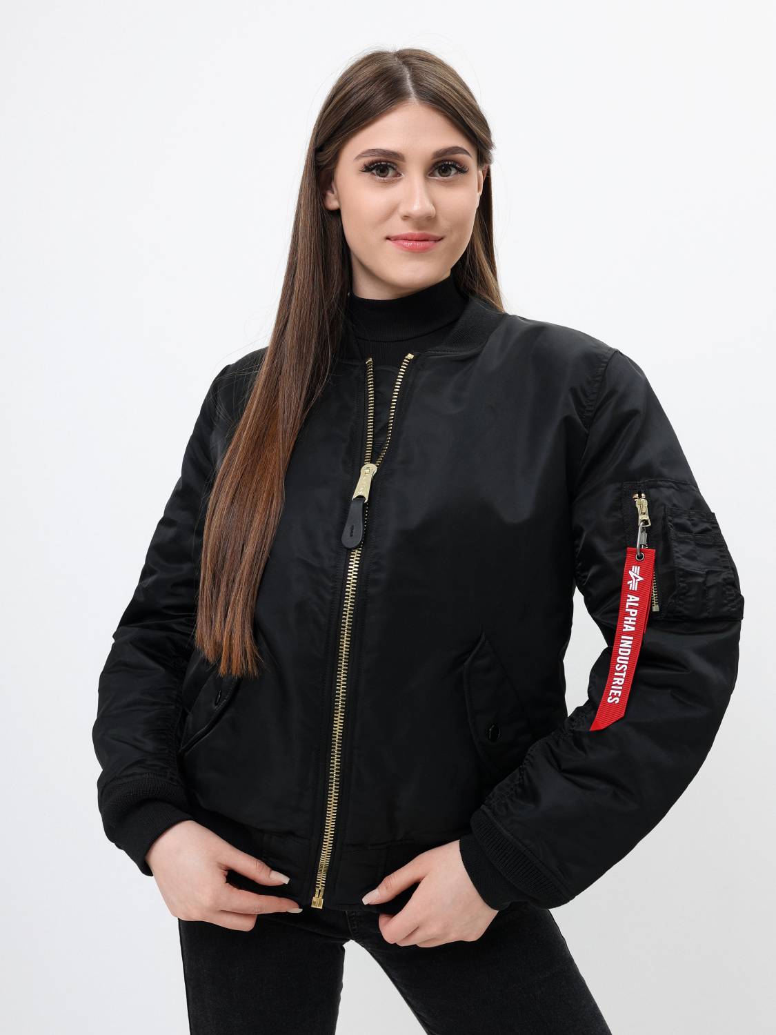 Куртка / Бомбер утепленный женский ''MA-1 W'' (Black) Alpha Industries