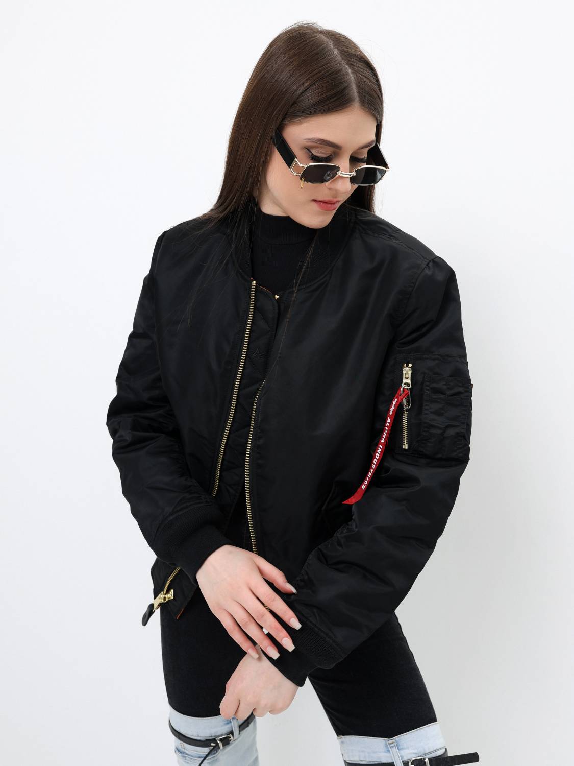 Куртка / Бомбер утепленный женский ''MA-1 W'' (Black) Alpha Industries