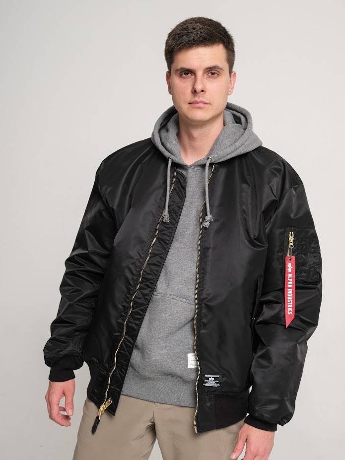 Куртка / Ветровка / Бомбер мужской оверсайз "L-2B MOD Gen II" (Black) Alpha Industries