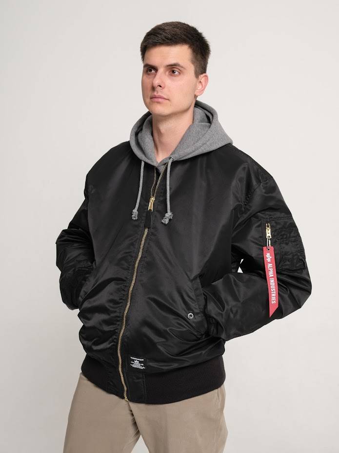 Куртка / Ветровка / Бомбер мужской оверсайз "L-2B MOD Gen II" (Black) Alpha Industries