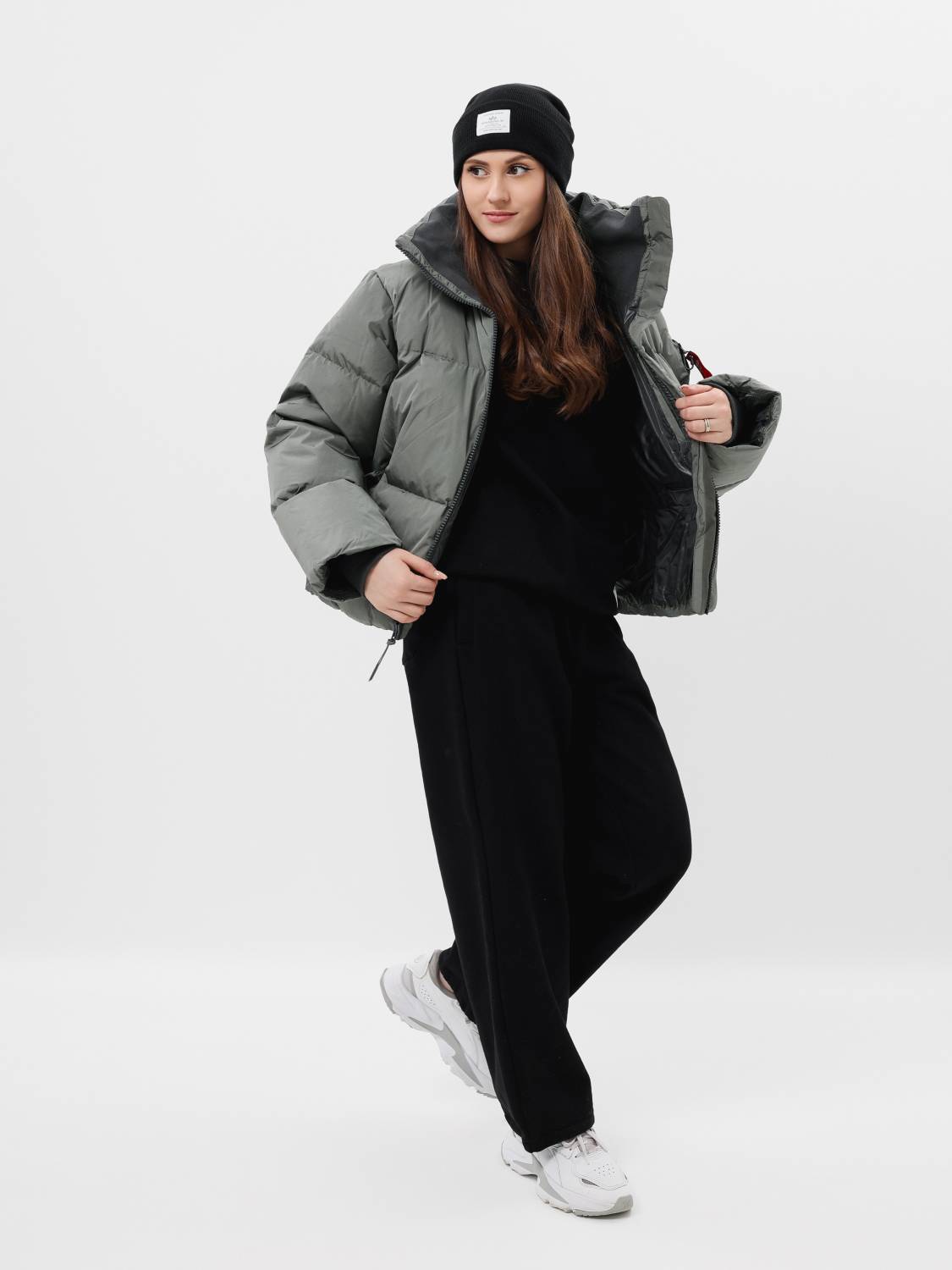Пуховик / Куртка теплая женская "Sierra Short Puffer W" (Field Gray) Alpha Industries