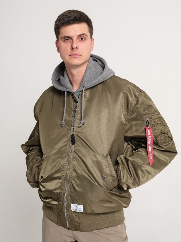 Куртка / Ветровка / Бомбер мужской оверсайз "L-2B MOD Gen II" (Olive Green) Alpha Industries