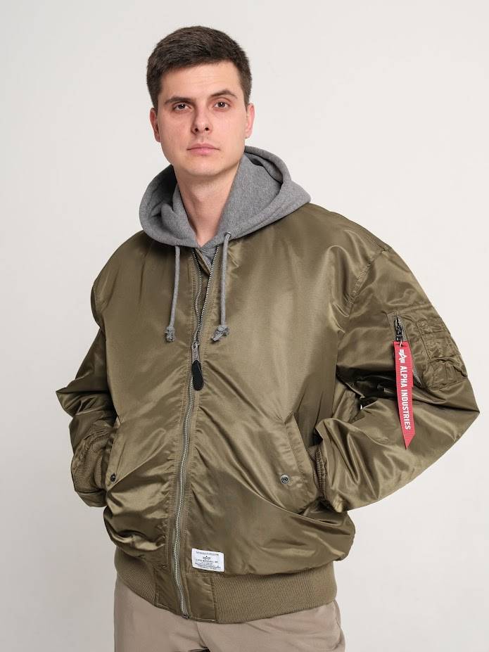 Куртка / Ветровка / Бомбер мужской оверсайз "L-2B MOD Gen II" (Olive Green) Alpha Industries