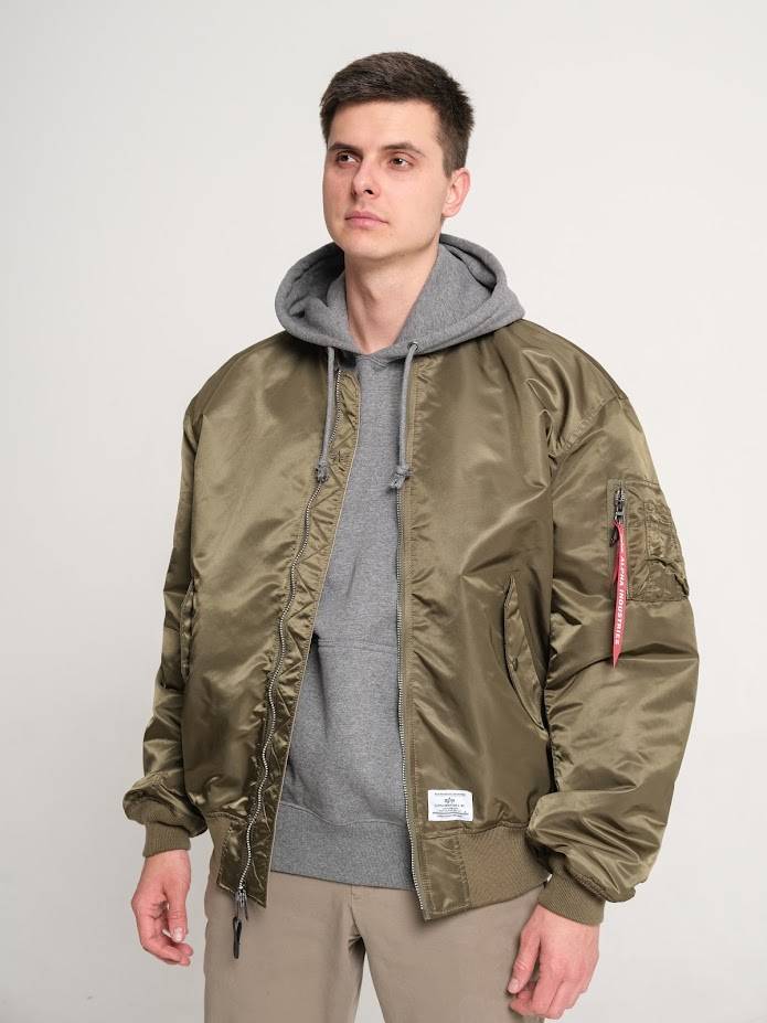 Куртка / Ветровка / Бомбер мужской оверсайз "L-2B MOD Gen II" (Olive Green) Alpha Industries