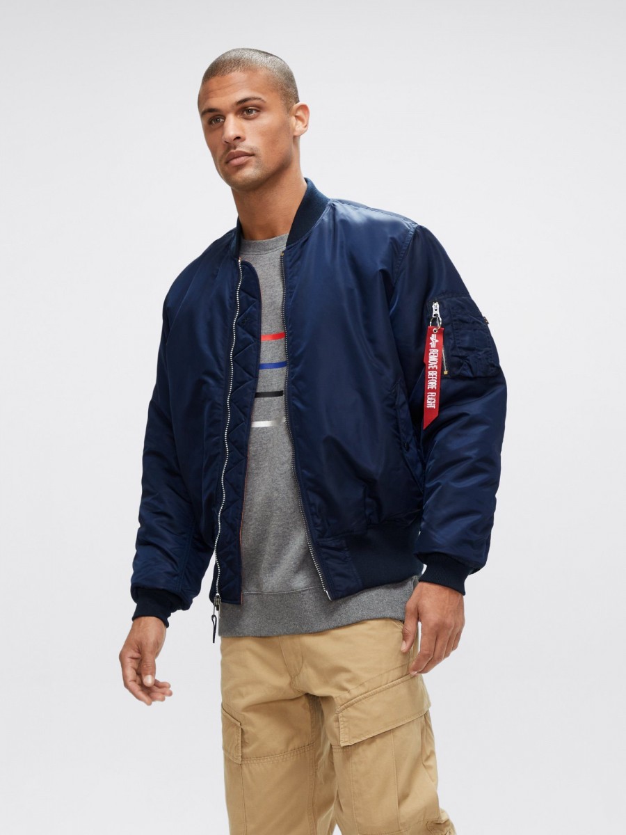 Куртка / Бомбер утепленный мужской "MA-1" (Replica Blue) Alpha Industries  