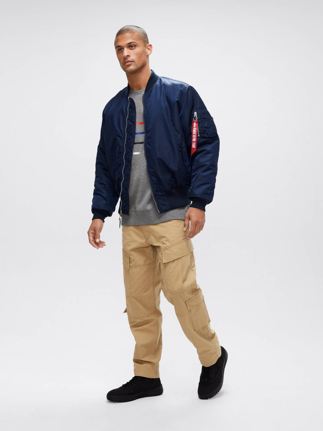 Куртка / Бомбер утепленный мужской "MA-1" (Replica Blue) Alpha Industries  
