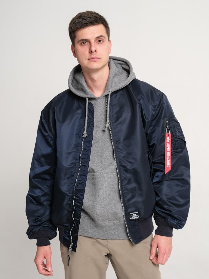 Куртка / Ветровка / Бомбер мужской оверсайз "L-2B MOD Gen II" (Replica Blue) Alpha Industries