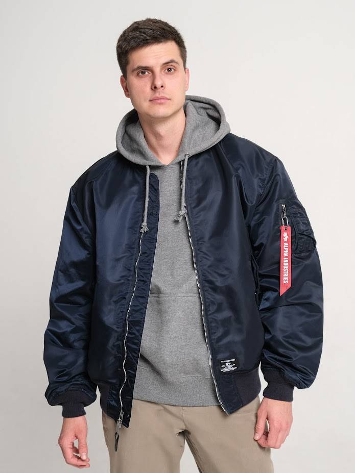 Куртка / Ветровка / Бомбер мужской оверсайз "L-2B MOD Gen II" (Replica Blue) Alpha Industries