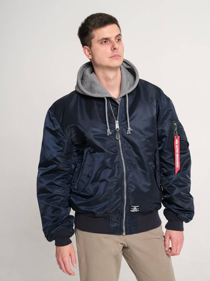 Куртка / Ветровка / Бомбер мужской оверсайз "L-2B MOD Gen II" (Replica Blue) Alpha Industries
