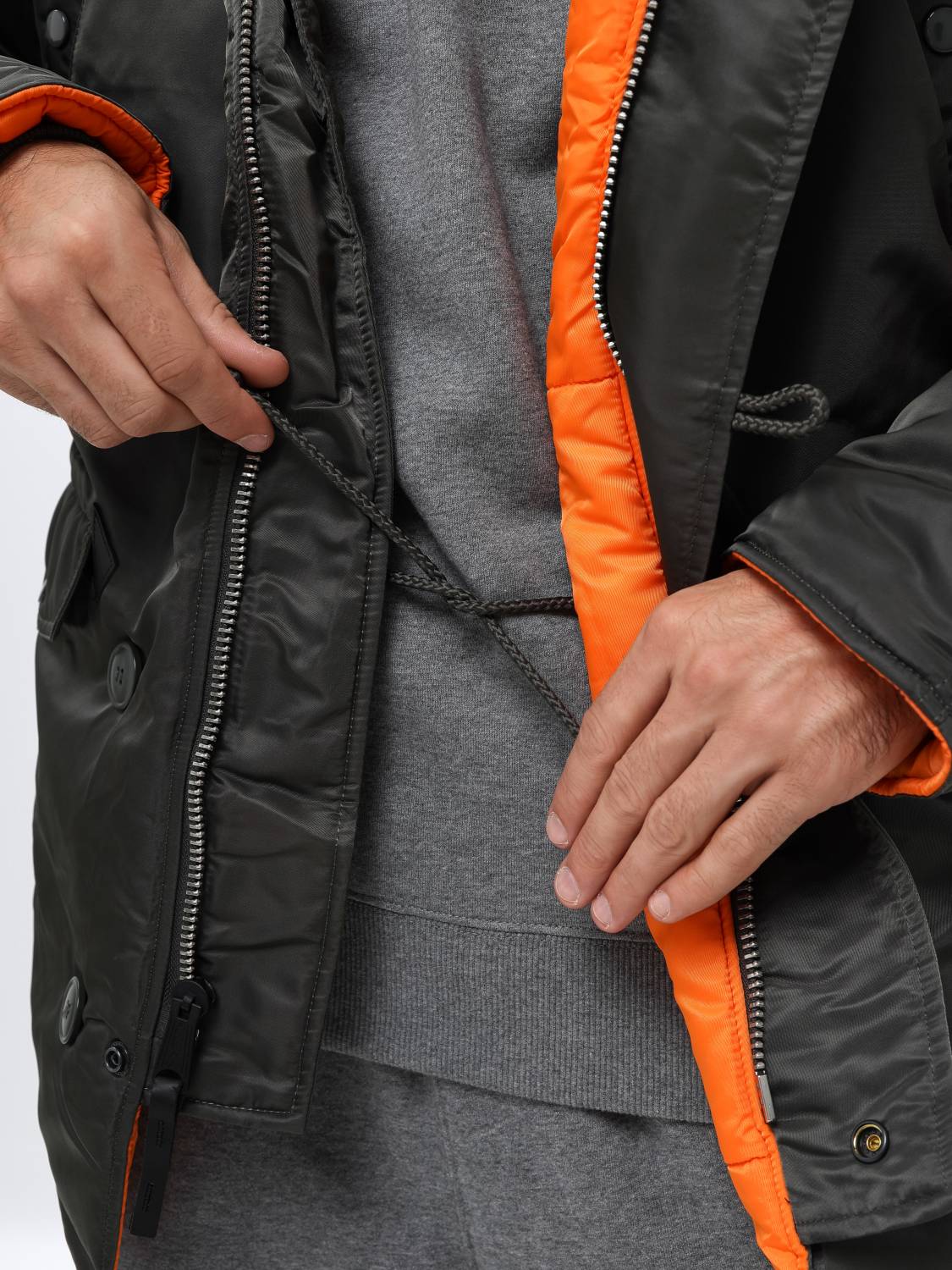 Куртка / Парка теплая мужская "Slim Fit N-3B" (Replica Grey) Alpha Industries